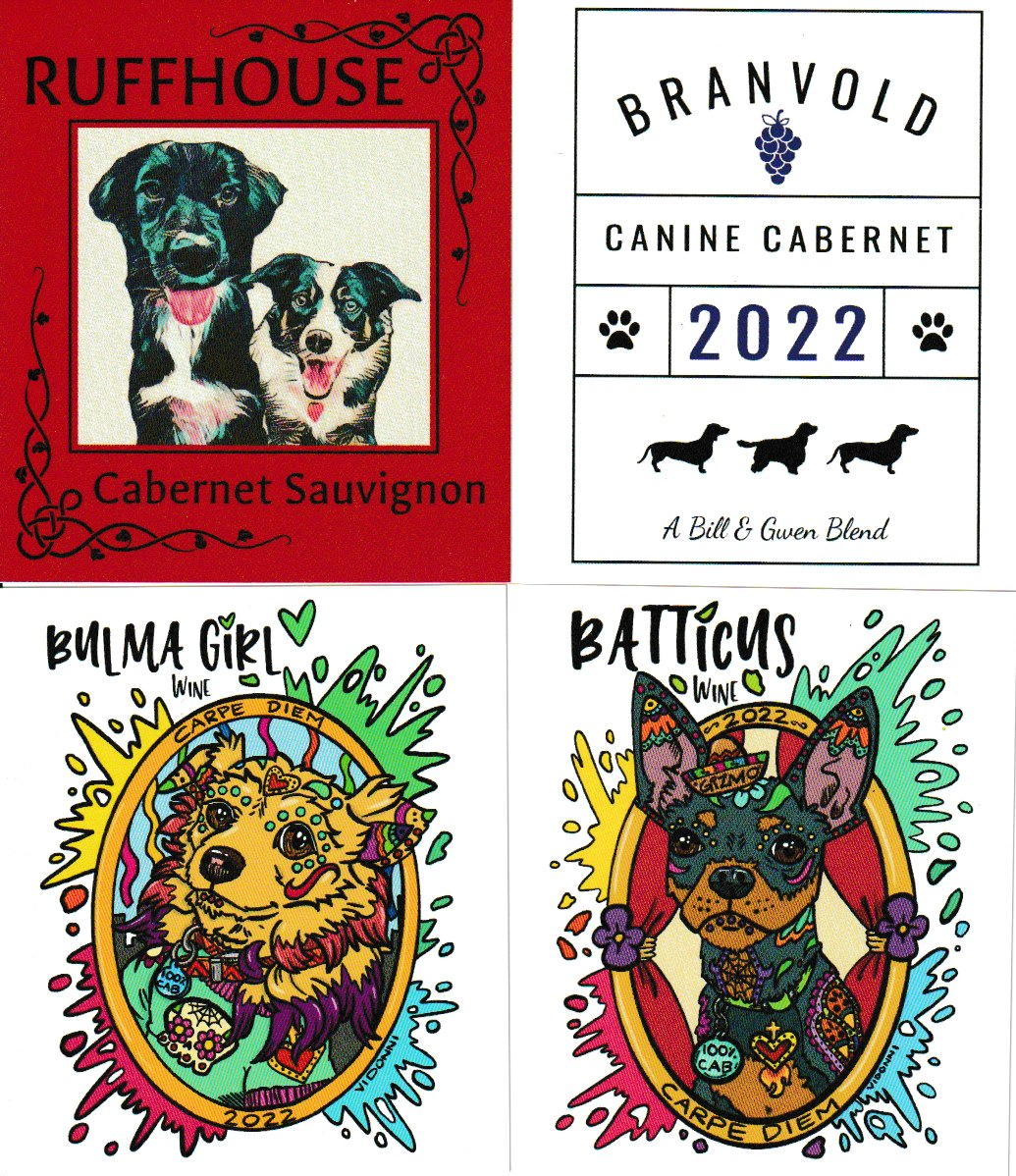 Some examples of customized labels from 2022: Pets!